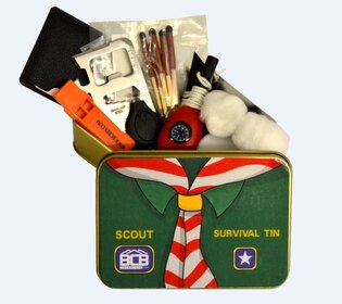 Krabička poslední záchrany BCB® Scout Survival Tin